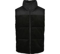 Jerseyweste URBAN CLASSICS "Urban Classics Herren Cord Vest", Herren, Gr. M, schwarz, 100% Polyester, Rundhals, Westen (18821309-M) schwarz