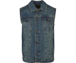 Jerseyweste URBAN CLASSICS "Urban Classics Herren Denim Vest", Herren, Gr. 4XL, lightblau, 100% Baumwolle, Westen (63713841-4XL) lightblau