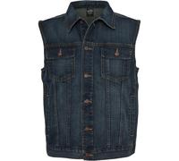 Jerseyweste URBAN CLASSICS "Urban Classics Herren Denim Vest", Herren, Gr. M, denimblau, 100% Baumwolle, Westen (16840451-M) denimblau