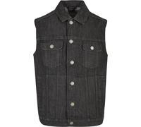 Jerseyweste URBAN CLASSICS "Urban Classics Herren Denim Vest", Herren, Gr. S, schwarz washed, 100% Baumwolle, Westen (12244667-S) schwarz washed