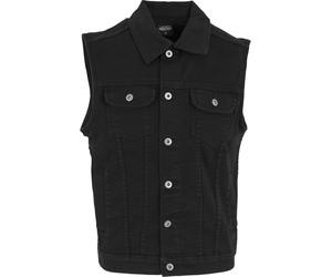 Jerseyweste URBAN CLASSICS "Urban Classics Herren Denim Vest", Herren, Gr. S, schwarzschwarz, 100% Baumwolle, Westen (93503719-S) schwarzschwarz