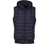 Jerseyweste URBAN CLASSICS "Urban Classics Herren Small Bubble Hooded Vest", Herren, Gr. S, schwarz, schwarz, 100% Polyamid, Westen (38680144-S) schwarz, schwarz