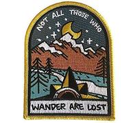 JERSS Aufnäher 'Not All Those Who Wander Are Lost' (Haken), 10.2 x 7.6 cm, Rechteckig, Haken Patch, Aufnäher