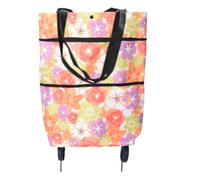 Jeruytgh Einkaufstasche auf Rädern Wasserdichter, Leichter Oxford-Stoff | Faltbare Rolltasche Mit Rädern Für Outdoor Reisen Einkaufen Supermarkt Wäsche Gemüse Blumen
