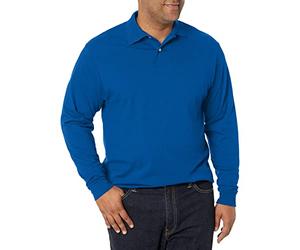 Jerzees Langarm-Poloshirt für Herren, Baumwollmischung, Verschluss mit Zwei Knöpfen, Normale Passform, Größen S bis 2X, XL