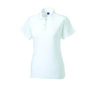 Jerzees Russell Damen Poloshirt, klassisches Baumwoll-Piqué, Weiß 16