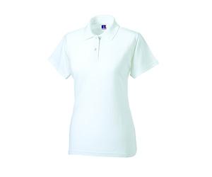 Jerzees Russell Damen Poloshirt, klassisches Baumwoll-Piqué, Weiß 16