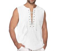 JEShifangjiusu ÄRmellose Herrenweste Mit Rundhalsausschnitt Freizeit Sportunterhemd Einfarbig Einfaches Lockeres Tank-Top (Weiß 1pc,L)