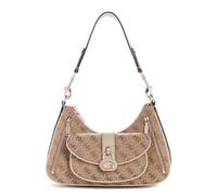 Guess Schultertasche Jessa Logo Latte hellbraun 26 cm
