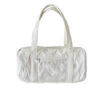 Jesscasday Stilvolle cremefarbene Aufbewahrungshandtasche mit Tasche für Damen, modische Alltagshandtasche aus Baumwolle