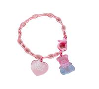 Jesscasday Valentinstagsgeschenk, buntes Armband, Gummibärchen, schöner Bär, Herz Anhänger, für Frauen, Mädchen, Tochter, Gummibärchen für Mädchen, Charm
