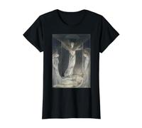 Jesus & Engel im Grabgemälde William Blake 1808 Preisgünstiges Grafik-T-Shirt, Damen, Schwarz, S