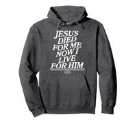 Jesus ist für Mich gestorben Jetzt lebe ich für ihn Pullover Hoodie, Unisex für Erwachsene, Anthrazit Meliert, M