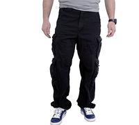 Jet Lag Cargo Hose Pant Herren inkl. Schlüsselband (3XL(40)/30, Schwarz)