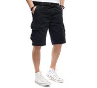 Jet Lag Cargo Shorts Take Off 3 Modell 16 in schwarz, Olive, Stone, Cement, Gold und Camouflage, Farbe:Schwarz, Größe:W38, Stil:Cargoshorts
