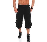 Jet Lag Herren Cargo Shorts 007 B Loose Fit 3/4-lang Black 5XL