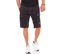 Jet Lag Herren Cargo Shorts 22-780 mit flachen Seitentaschen, Farbe:Schwarz, Größe:W34