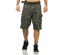 Jet Lag Herren Cargo Shorts Take Off 7, Farbe:Green Camo, Größe:W34