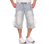 Jet Lag Herren Denim Shorts Modell Evan in Light Navy oder Denim Bleached, Farbe:Denim Bleached, Größe:4XL