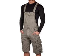 Jet Lag Herren Latzhose Overall Cargo Shorts cement L