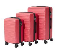 Jet Lag - VO00053 - Acapulco Hartschalen-Kofferset 3-teilig - Kabinengröße 45L (30x76x50 cm) - Mittel 70L - Groß 90L - ABS-Schale - 360°-Rollen - Sicheres Schloss - Elegantes Design - Koralle