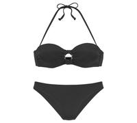 Bügel-Bandeau-Bikini JETTE, Damen, Gr. 38, Cup B, schwarz, Microfaser, Polyamid, Microfaser, Bikini-Sets, mit modischer Schnalle (32423415-38) schwarz