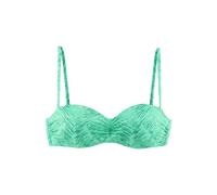 JETTE Bügel-Bandeau-Bikini-Top Damen grün bedruckt Gr.42 Cup C