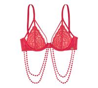 Bügel-BH JETTE, Damen, Gr. 75, Cup D, rot, Microtouch, Obermaterial: 70% Polyamid, 18% Polyester, 12% Elasthan, BHs Bügel-BH, mit aufregender Bänder-Optik, sexy Dessous, Reizwäsche (99226515-75) rot