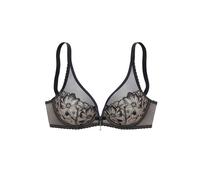 Bügel-BH JETTE, Damen, Gr. 70, Cup D, schwarz (schwarz, caramel), Microtouch, Obermaterial: 81% Polyamid, 16% Polyester, 3% Elasthan, BHs Bügel-BH, in einzigartigem Blumen-Design, sexy Dessous (949542