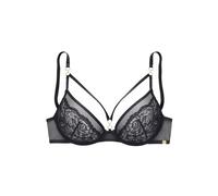 Bügel-BH JETTE, Damen, Gr. 75, Cup B, schwarz, Spitze, Obermaterial: 90% Polyamid, 10% Elasthan, BHs Bügel-BH, mit aufregenden Ring- und Bänderdetails, sexy Dessous, Reizwäsche (96687517-75) schwarz