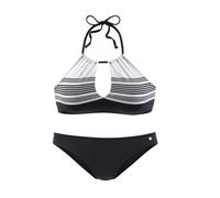 Bustier-Bikini JETTE, Damen, Gr. 32, N-Gr, schwarz-weiß (schwarz, weiß), Polyamid, gestreift, unifarben, Bikini-Sets, mit hochwertigem Design (799675-32) schwarz, weiß