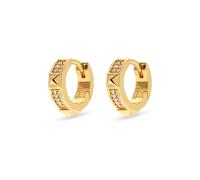 JETTE Damen-Creolen 925er Silber, recycelt Zirkonia One Size Gelbgold 32028450