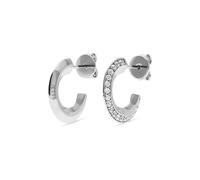 JETTE Damen-Creolen 925er Silber, recycelt Zirkonia One Size 89193442