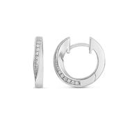 JETTE Damen-Creolen TWISTED 925er Silber rhodiniert 28 Zirkonia One Size