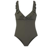 Badeanzug JETTE, Damen, Gr. 38, Cup C, grün (oliv), Polyamid, Badeanzüge Badeanzug, mit eleganter Rüsche und Shaping-Effekt (78057325-38) oliv