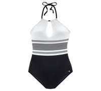 JETTE Badeanzug, mit platzierten Streifen 42, N-Gr schwarz Damen Black White Trends Damenbademode Badeanzug 42, N-Gr schwarz, weiß