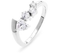 JETTE Damen-Damenring 925er Silber, recycelt 4 Zirkonia 55 Silber 32027885