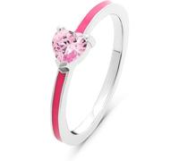 JETTE Damen-Damenring 925er Silber, recycelt, Emaille 1 Zirkonia 61, Blau, Silber 32027883