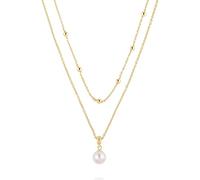 Jette Joop Kette JOY 88601718 – 925er Silber, Süßwasserperle, Gelbgold, Damen