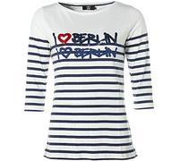 JETTE Damen Langarm Shirt T-Shirt Rundhals I Love Berlin Glitzer Weiß 40