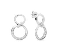 JETTE Damen-Ohrhänger 925er Silber, recycelt Zirkonia One Size, Silber 32029957