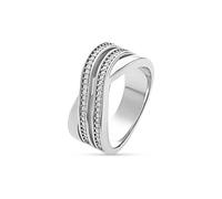 JETTE Damen-Damenring 925er Silber 54 Zirkonia 55, Silber 32025584