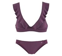 JETTE Triangel-Bikini, mit Volant 38, Cup C/D rot Damen Triangel-Bikinis Bikinis Damenbademode Triangel-Bikini 38, Cup C/D bordeaux