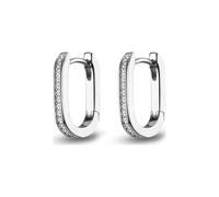 JETTE Damen-Creolen 925er Silber 28 Zirkonia One Size, Silber 32015356