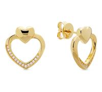 JETTE Damen-Ohrhänger 925er Silber, recycelt Zirkonia One Size, Gelbgold 32029966