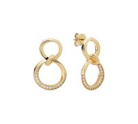 JETTE Damen-Ohrhänger 925er Silber, recycelt Zirkonia One Size, Gelbgold 32029957