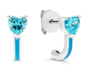 Jette Ohrstecker 925er Silber, recycelt, Emaille blau Damen