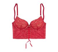 Push-up-BH JETTE, Damen, Gr. 80, Cup D, rot, Spitze, Obermaterial: 82% Polyamid, 9% Elasthan, 9% Polyester, sexy, BHs, in hübscher Bustier-Form, sexy Dessous (28362506-80) rot