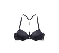 Push-up-BH JETTE, Damen, Gr. 70, Cup E, schwarz, Microtouch, Obermaterial: 60% Polyamid, 35% Polyester, 5% Elasthan, sexy, BHs, mit Bügel und edlem Kettendetail hinten, sexy Dessous (16111152-70) schw