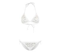 Triangel-Bikini JETTE, Damen, Gr. 38, Cup A/B, weiß, Polyamid, unifarben, Bikini-Sets Triangel-Bikini, mit Ziernieten (704594-38) weiß